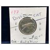 1967 Canadian Silver 25 Cent Piece Rotated