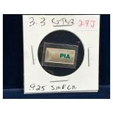 1981 PIA  3.3 Grams .925 Silver