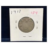 1917 Canadian Silver 25 Cent Piece