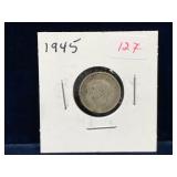 1945 Canadian Silver Ten Cent Piece