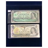1967, 1973 Canadian $1 Bank Notes