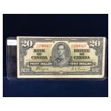 1937 Bank of Canada $20 Bank Note