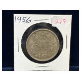 1956 Canadian Silver 50 Cent Piece