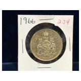 1966 Canadian Silver 50 Cent Piece