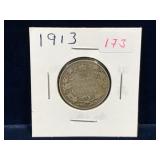 1913 Canadian Silver 25 Cent Piece