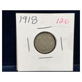 1918 Canadian Silver Ten Cent Piece