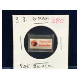1982 Egypt Air  3.3 Grams .925 Silver