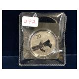 2011 Canoe $20 Coin .9999 Silver