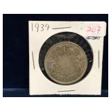 1939 Canadian Silver 50 Cent Piece