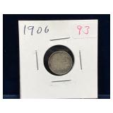 1906 Canadian Silver 5 Cent Piece