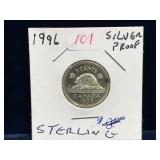 1996 Canadian Proof Silver 5 Cent Piece