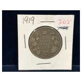 1919 Canadian Silver 50 Cent Piece