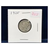 1935 USA Silver 10 Cent Piece