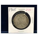 1965 Canadian Silver 50 Cent Piece