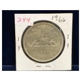 1966 Canadian Silver Dollar