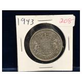 1943 Canadian Silver 50 Cent Piece