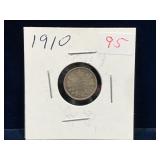 1910 Canadian Silver 5 Cent Piece