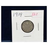 1919 Canadian Silver Ten Cent Piece
