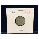 1920 Canadian Silver 10 Cent Piece