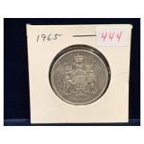 1965 Canadian Silver 50 Cent Piece