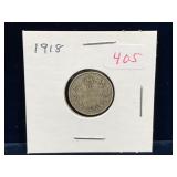 1918 Canadian Silver 10 Cent Piece