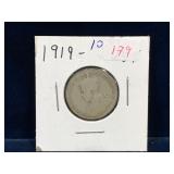 1919 Canadian Silver 25 Cent Piece