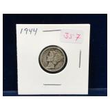 1944 USA Silver 10 Cent Piece