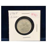 1968 Canadian Silver 25 Cent Piece