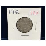 1912 Canadian Silver 25 Cent Piece