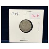 1919 Canadian Silver 10 Cent Piece