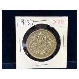 1957 Canadian Silver 50 Cent Piece