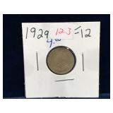1929 Canadian Silver Ten Cent Piece