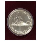 1986 Vancouver Uncirculated Silver $1 Coin
