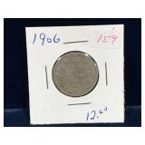 1906 Canadian Silver 25 Cent Piece
