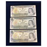 1973 Bank of Canada $1 Bank Notes