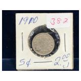 1910 Canadian Silver 5 Cent Piece
