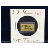 1981 Florida Airways 3.3 Grams .925 Silver