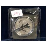 2011 Canoe $20 Coin .9999 Silver