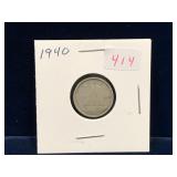 1940 Canadian Silver 10 Cent Piece