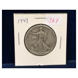 1941 USA Silver 50 Cent Piece