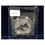 2011 Canoe $20 Coin .9999 Silver