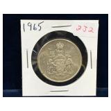 1965 Canadian Silver 50 Cent Piece