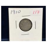 1910 Canadian Silver Ten Cent Piece