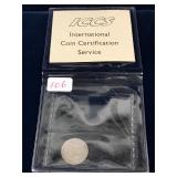 1886 Canadian Silver 5 Cent Piece Graded F-15