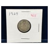 1929 Canadian Silver 10 Cent Piece