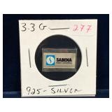 1981 Sabena 3.3 Grams .925 Silver