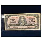 1937 Bank of Canada 10 Bank Note