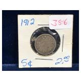 1912 Canadian Silver 5 Cent Piece