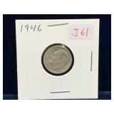 1946 USA Silver 10 Cent Piece