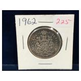 1962 Canadian Silver 50 Cent Piece